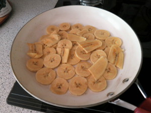 Sliced Plantain in Pan