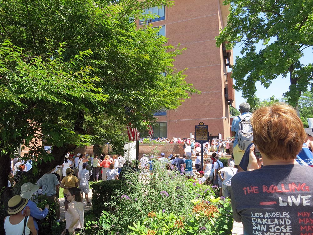 Hot, But a Lot of People at the Doylestown Families Belong Together Rally